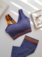 ست ورزشی شورتک و نیم تنه کبریتی سیملس بند قهرمانی و ساده فری سایز - تصویر 7