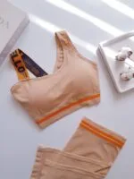 ست ورزشی شورتک و نیم تنه کبریتی سیملس بند قهرمانی و ساده فری سایز - تصویر 3